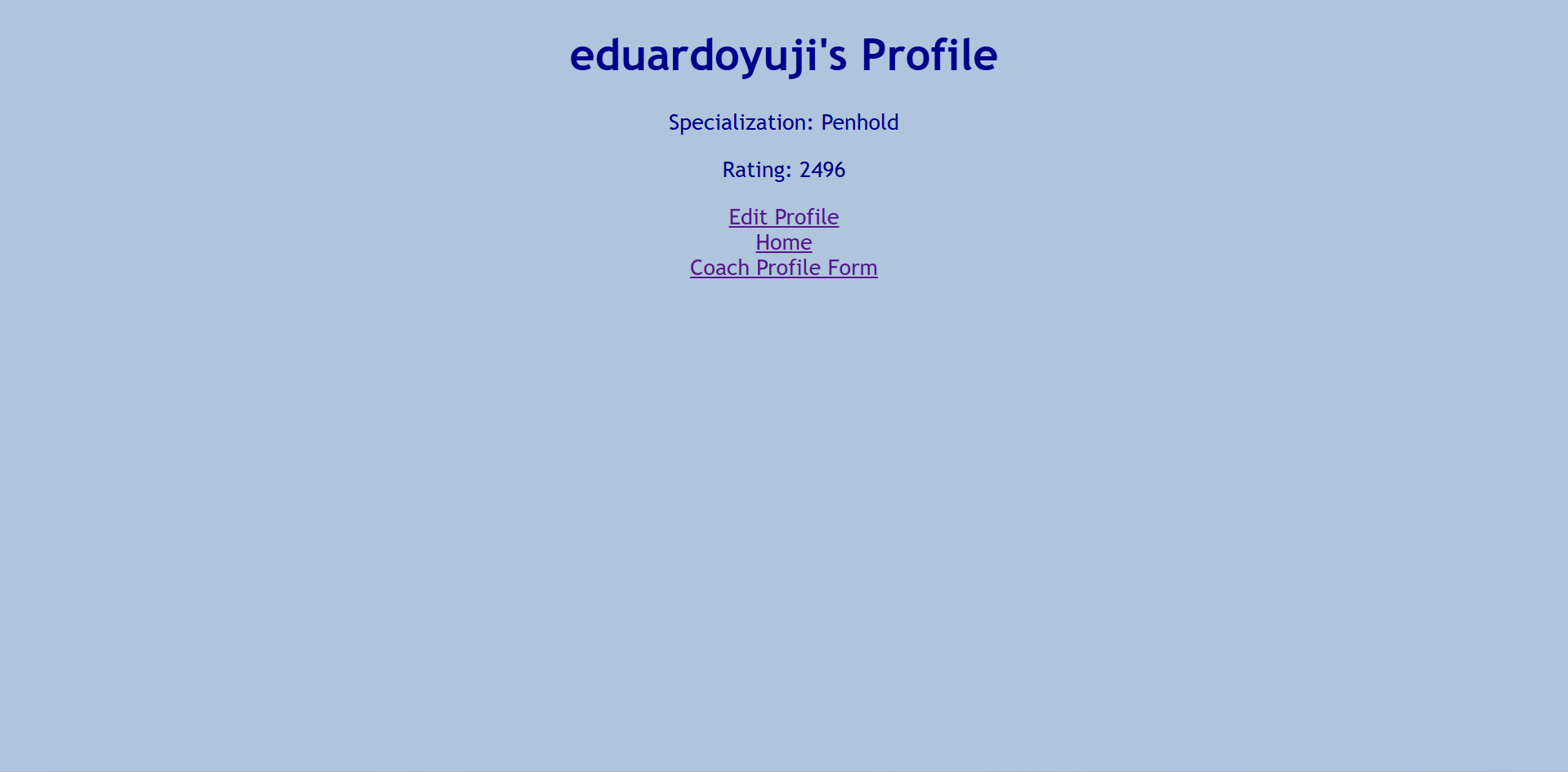 Coach Profile Page