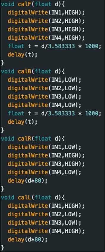 Code to move robot