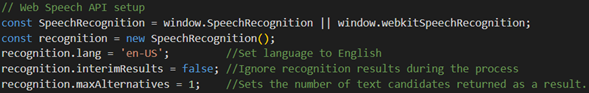 Code Web Speech API